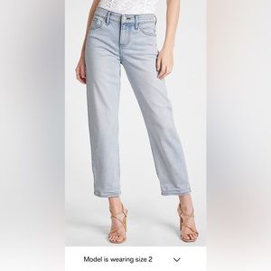 Express Mid Rise Blue Tinted Boyfriend Jeans Size 8L (worn once)